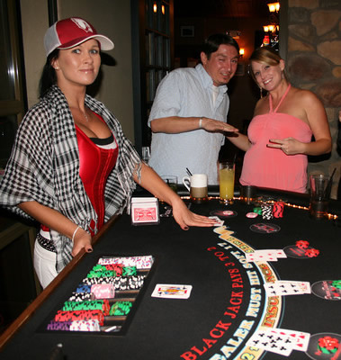 Dream Dealer Lisa Dealing Blackjack at a Scottsdale Corporate Party Casino Night