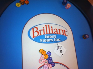 Brilliant Epoxy Floors custom poker felt