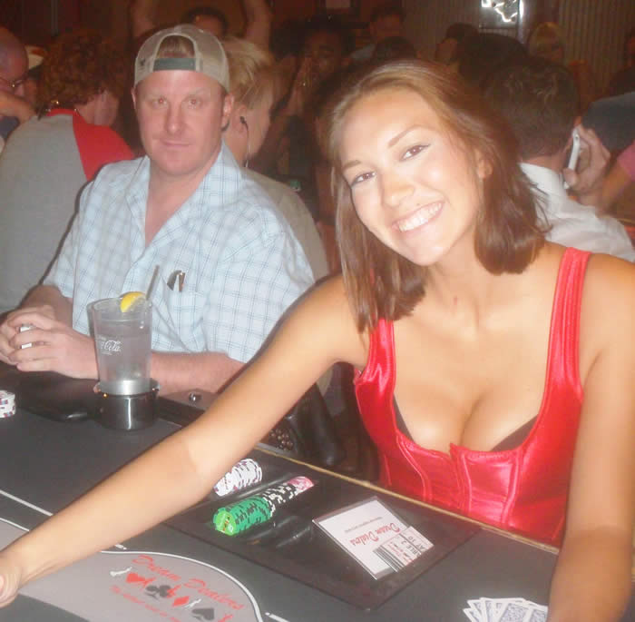 Ciara dealing at K O'Donnells Monday Night Poker