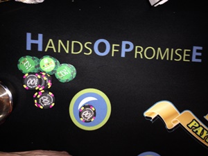 Hands of Promise casino night blackjack felt