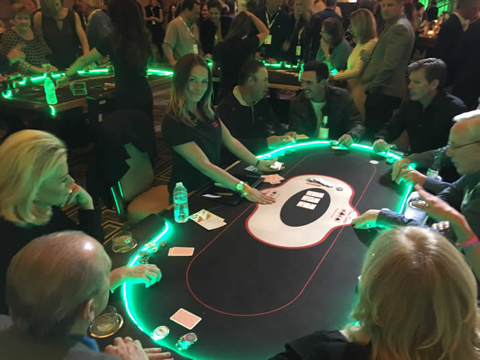 LED Poker Tables for rent at your corporate event, private poker party, or charity poker tournament