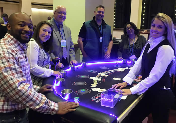 Dream Dealers LED Lit Tables available to rent for Phoenix casino nights, charity casino nights, and private parties