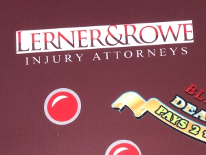 Lerner & Rowe Injury Attorneys sponsored blackjack table