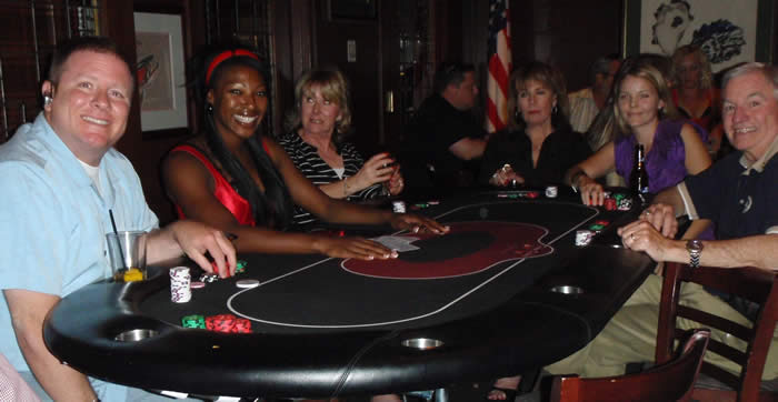 Crystal dealing Texas Hold'em at the Paradise Valley Rotary Club Charity Poker Tournament
