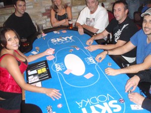 Skyy Vodka sponsored poker table
