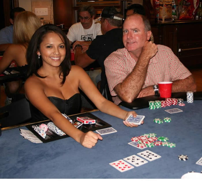 Dealing a Bachelor Party Poker Tournament: Liz