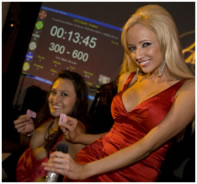 Raffle Winner and Poker Clock in the Background