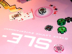 SLEntertainment blackjack felt for Breast Cancer Charity Casino Night
