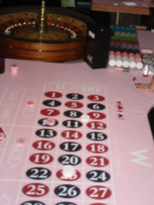 W Hotel Scottsdale's roulette felt for Breast Cancer Awareness